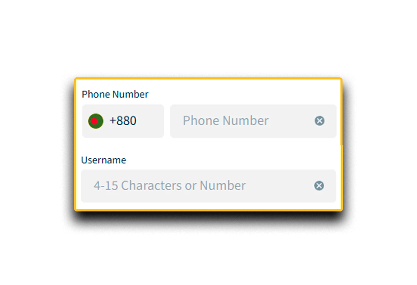 Enter personal data
