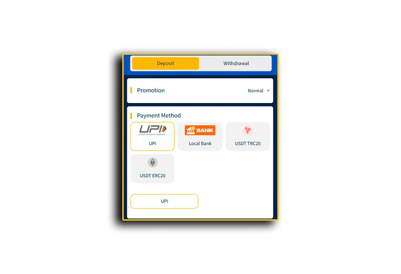 Make a deposit to start playing.