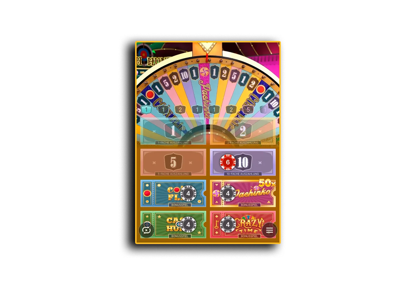 Select a bet for the game.